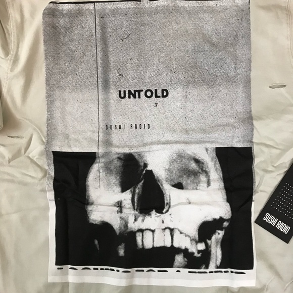 SUSHI RADIO Untold distressed hoodie men’s Large - Picture 6 of 8